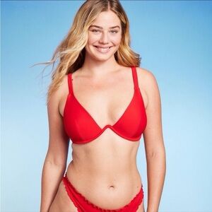 Shade & Shore Red Bikini Top